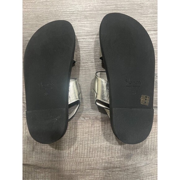 Homers Silver Banded Leather Hand Crafted Strappy Platform Sandals Size 36 US 6 - Picture 7 of 10